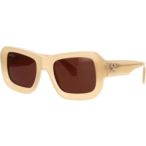 Verona Sunglasses - Contemporary Design and Urban Charm , female, Sizes: 53 MM - Off White - Modalova