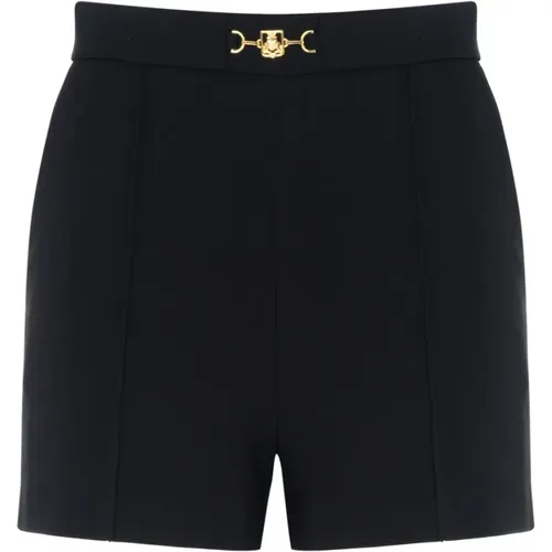 Schwarze Shorts Sh00746E2-110 , Damen, Größe: L - Elisabetta Franchi - Modalova