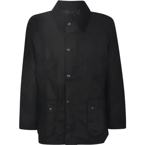 Schwarze Klassische Wachsjacke Oberbekleidung , Herren, Größe: L - Barbour - Modalova