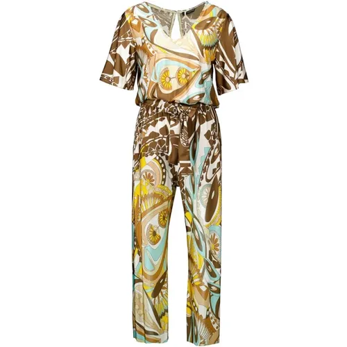 Stylish Paisley Print Jumpsuit with V-Neck and Wide Legs , female, Sizes: S, L - Ana Alcazar - Modalova