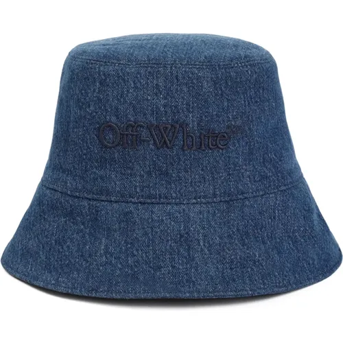 Denim Bookish Bucket Hat , Damen, Größe: L - Off White - Modalova