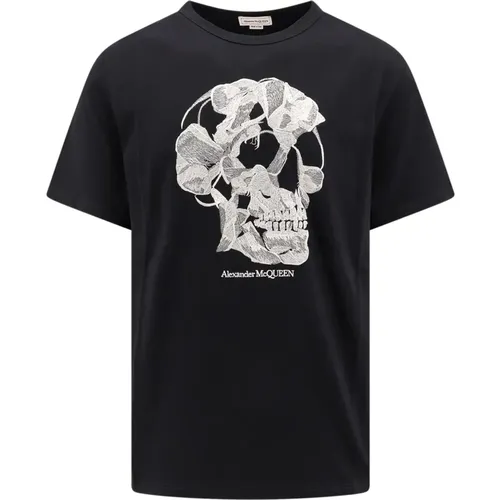 Skull Embroidered T-Shirt , male, Sizes: M, S, L, XL - alexander mcqueen - Modalova