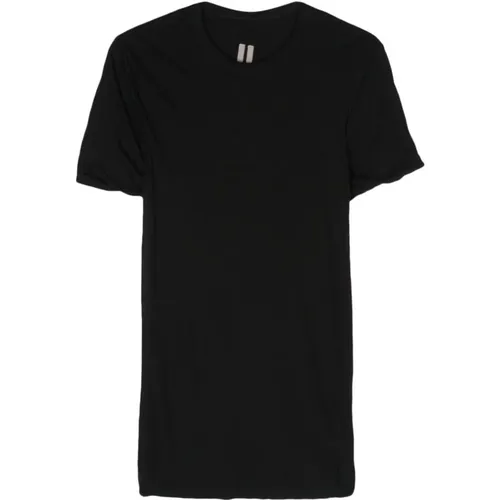 Schwarzes Doppellagiges Baumwoll-T-Shirt , Herren, Größe: S - Rick Owens - Modalova