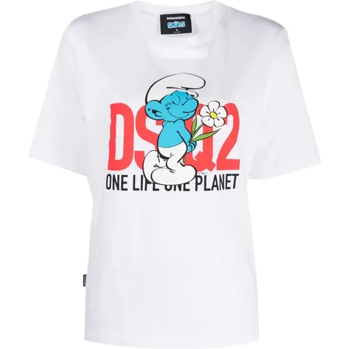 Weiße Puffo Vanitoso T-Shirt für Frauen - Dsquared2 - Modalova