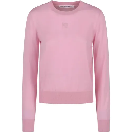 Pullover mit geprägtem Logo , Damen, Größe: M - alexander wang - Modalova