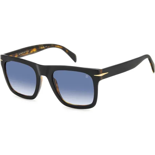 Flache Schwarze Havana Sonnenbrille , Herren, Größe: 54 MM - Eyewear by David Beckham - Modalova