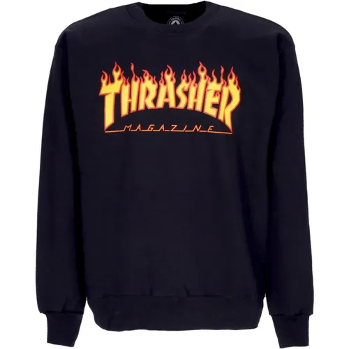 Flame Crewneck Sweatshirt /Yellow , male, Sizes: L, S, XL, M - Thrasher - Modalova