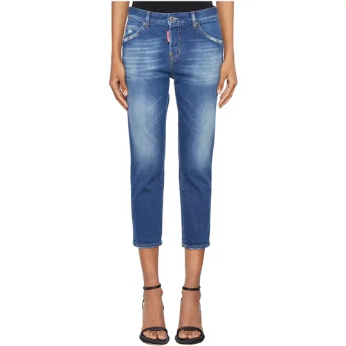 Cool Girl Cropped Denim Jeans - Dsquared2 - Modalova