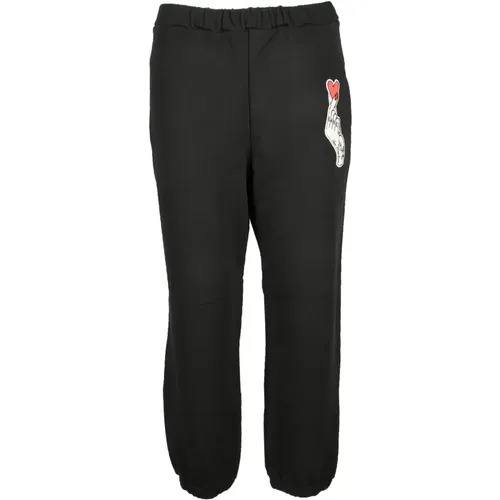 Gray Pants for Women , female, Sizes: M, XS, S, L - Love Moschino - Modalova