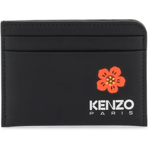 Boke Flower Leather Cardholder , male, Sizes: ONE SIZE - Kenzo - Modalova