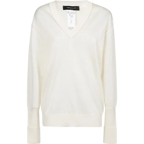Bianco Sweater , female, Sizes: M, XS - Fabiana Filippi - Modalova