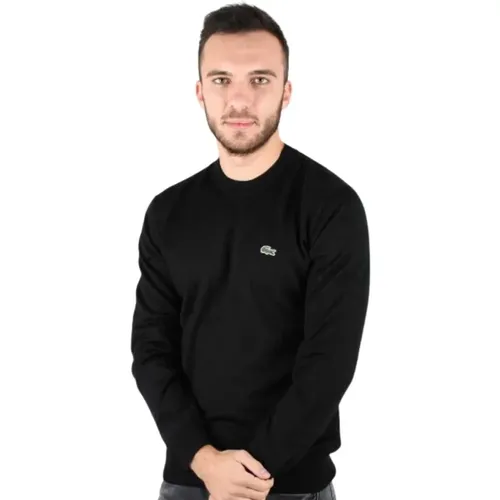 Schwarzer Rundhalspullover , Herren, Größe: 2XL - Lacoste - Modalova