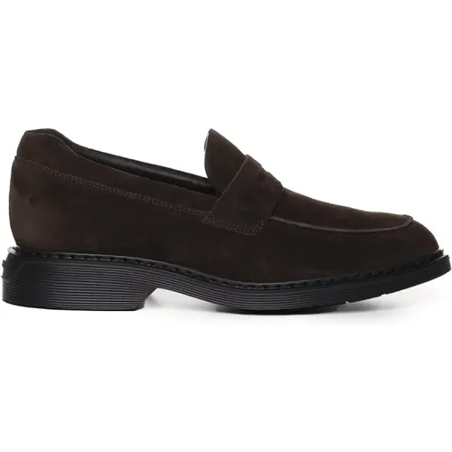 Suede Flat Shoes , male, Sizes: 6 1/2 UK - Hogan - Modalova
