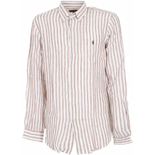 Stilvolle Hemden für Männer und Frauen,Vertikal gestreiftes Hemd Beige - Ralph Lauren - Modalova