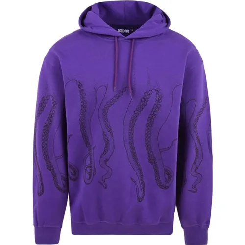 Mens Hoodie with Outline Design , male, Sizes: XS, M - Octopus - Modalova