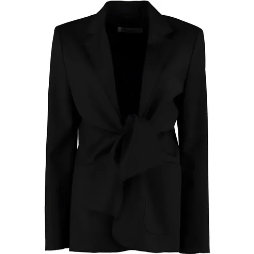 Stretch Wool Blazer with Front Knot , female, Sizes: S - Max Mara - Modalova