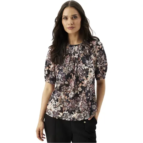 Bunte Printbluse mit Halbärmeln , Damen, Größe: M - IN FRONT - Modalova