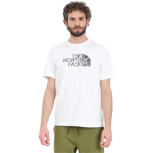 Weiße Easy Print Crew Neck T-Shirt , Herren, Größe: S - The North Face - Modalova