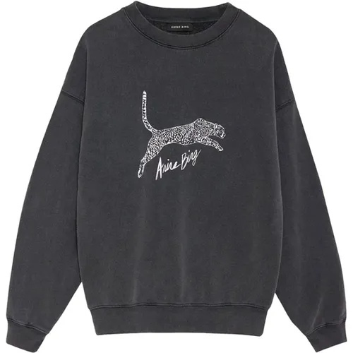 Leopard Print Sweatshirt , Damen, Größe: S - Anine Bing - Modalova