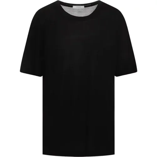 Schwarzes Seiden-Rundhals-T-Shirt - Lemaire - Modalova