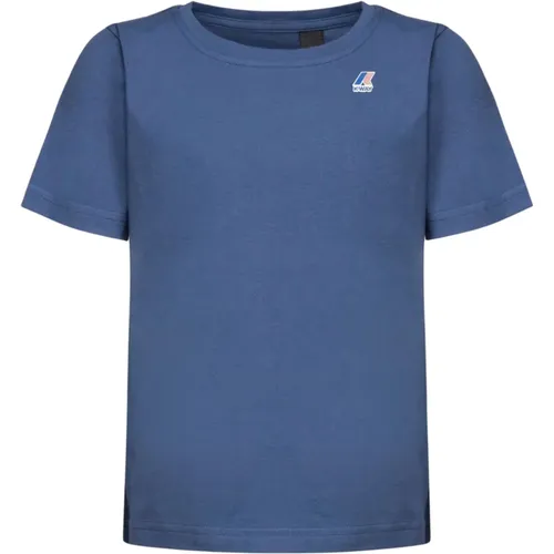 Blaues Kinder T-Shirt mit Logo-Print - K-way - Modalova