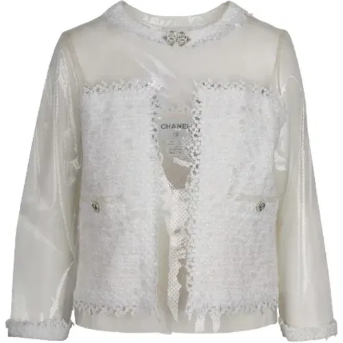 Gebrauchtes Hemd & Bluse, Transparente Chanel-Jacke mit weißer Spitzenstickerei - Chanel Vintage - Modalova