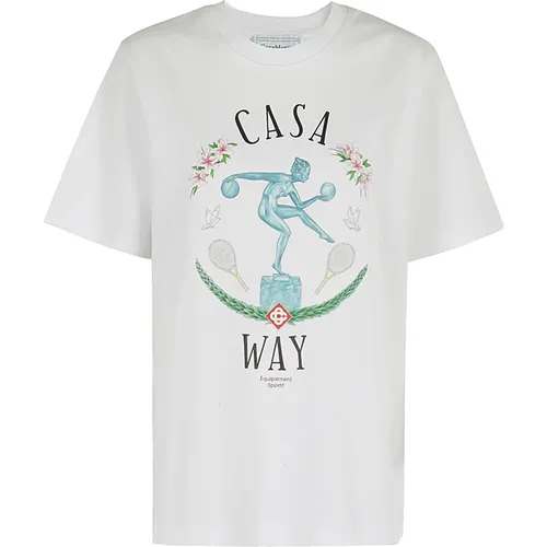 Marble Print Unisex T-Shirt , female, Sizes: S - Casablanca - Modalova