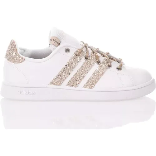 Handmade White Champagne Sneakers , female, Sizes: 3 2/3 UK, 3 UK, 5 2/3 UK, 5 UK, 4 1/3 UK - Adidas - Modalova