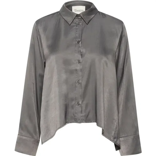 Knot Shirt Blouse Smoked Pearl , female, Sizes: S, M, XS, 2XL, XL, L - My Essential Wardrobe - Modalova