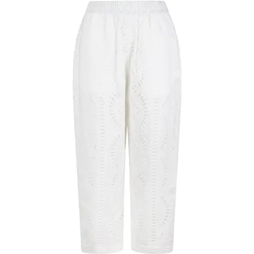 Embroidered Texture Cotton Trousers , female, Sizes: M, XS - Charo Ruiz Ibiza - Modalova