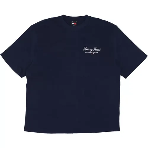 Oversized Serif Luxe Tee Dark Night - Tommy Hilfiger - Modalova