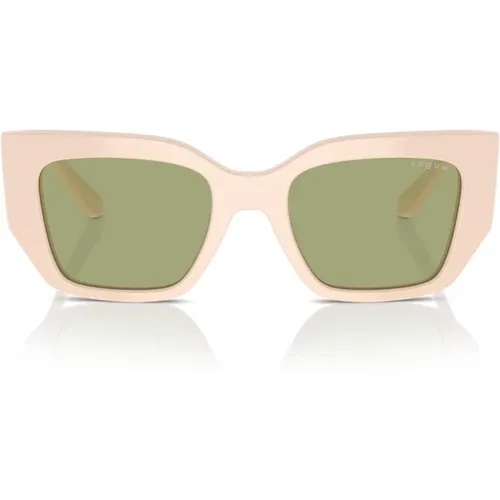 Geometrische Unregelmäßige Sonnenbrille Grün , Damen, Größe: 51 MM - Vogue - Modalova