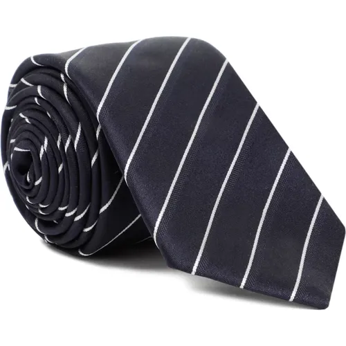 Striped Silk Tie , male, Sizes: ONE SIZE - Giorgio Armani - Modalova