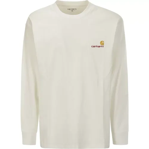 American Script Cotton T-Shirt , male, Sizes: L, S, XL - Carhartt WIP - Modalova