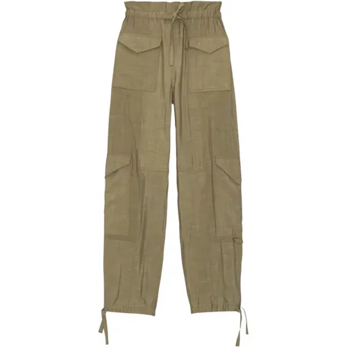 High Waist Pocket Pants , female, Sizes: M, L - Ganni - Modalova
