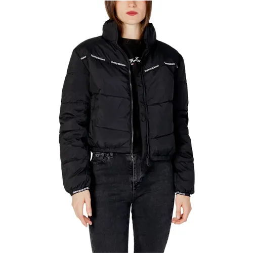 Womens Long Sleeve Nylon Jacket with Zip Closure , female, Sizes: L - Tommy Jeans - Modalova