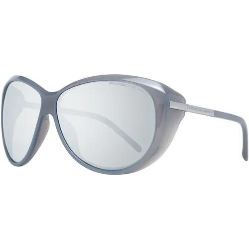 Graue Damen Sonnenbrille Rund Verspiegelt Blau - Porsche Design - Modalova