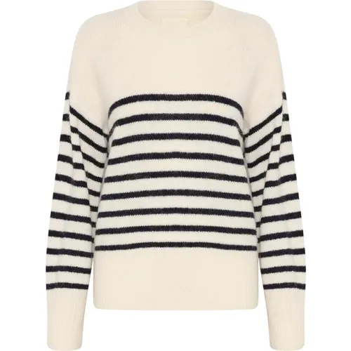 Soft Knit Sweater with Stripes , female, Sizes: L - Part Two - Modalova