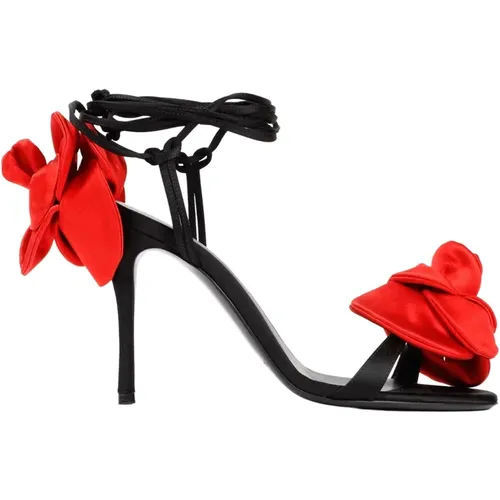 Flower Satin Sandals , female, Sizes: 4 UK - Magda Butrym - Modalova