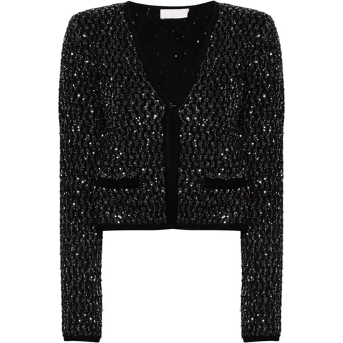 Sequin Sweater V-Neck Style , female, Sizes: M, L, S, XL - Liu Jo - Modalova