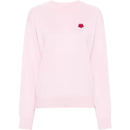 Rosa Blumenpullover , Damen, Größe: M - Kenzo - Modalova