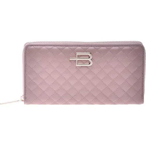 Wallet with zip in nude quilted leather , female, Sizes: ONE SIZE - Baldinini - Modalova