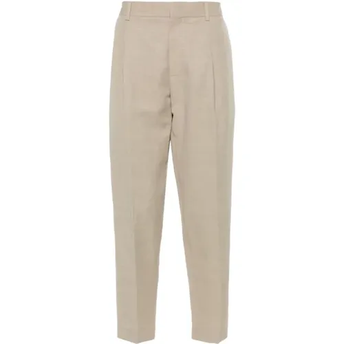 Linen Blend Trousers , male, Sizes: M - Calvin Klein - Modalova