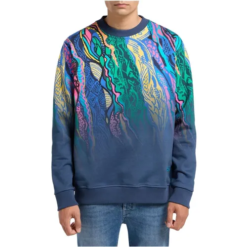 Colorful Sweater Men Dark Blue , male, Sizes: M, L, S - carlo colucci - Modalova