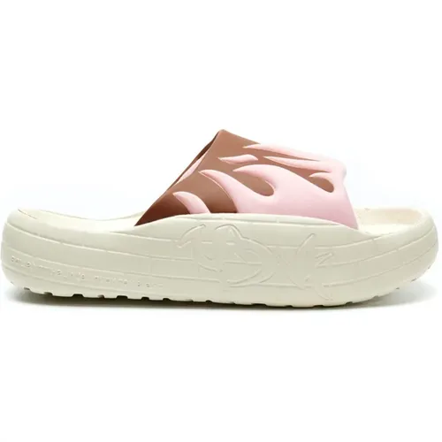 White Flame Slide Sandals , female, Sizes: 7 UK - Acupuncture - Modalova