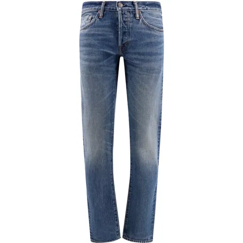 Slim-fit Jeans mit Wildleder-Logo-Patch - Tom Ford - Modalova
