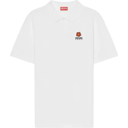 Weiße Blumen Polo Shirt , Herren, Größe: XL - Kenzo - Modalova