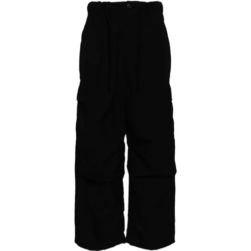 Schwarze Cargo Hose Elastischer Kordelzugsaum , Herren, Größe: M - Comme des Garçons - Modalova