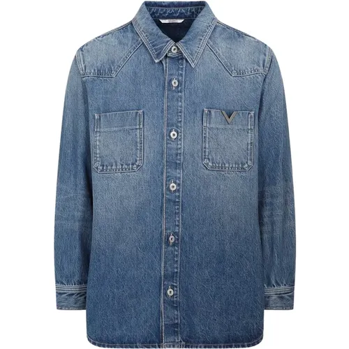 Denim Shirt , male, Sizes: M, L - Valentino - Modalova