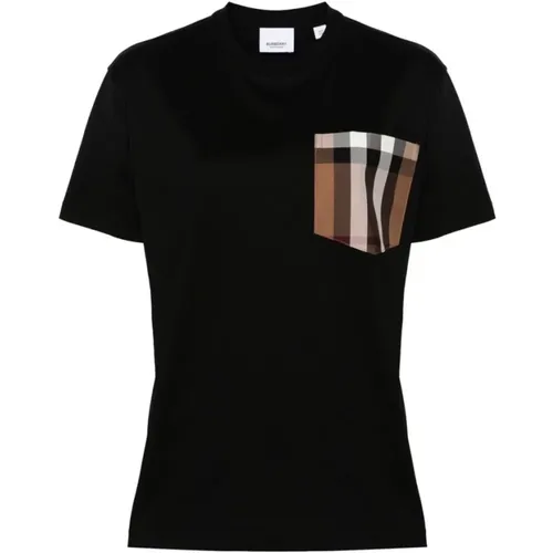 Signature Check Crew Neck T-shirt , Damen, Größe: M - Burberry - Modalova